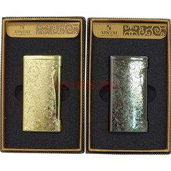 Зажигалка газовая турбо Xintai с узорами (нажимается сбоку) - фото 162360