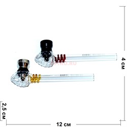Трубка стеклянная «клубника» D&K glass pipe 8565 прозрачная - фото 162443