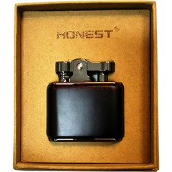 Зажигалка Honest бензиновая металл в подарочной коробочке - фото 162448
