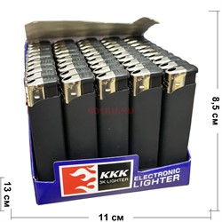 Зажигалка черная под резину KKK пьезо нажимная 50 шт/уп - фото 162451