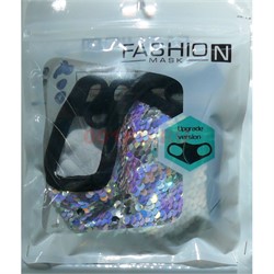 Маска защитная Fashion Mask с пайетками (R-001) расцветки в ассортименте - фото 162900