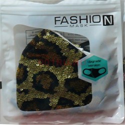 Маска защитная Fashion Mask с пайетками (R-002) расцветки в ассортименте - фото 162907