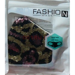 Маска защитная Fashion Mask с пайетками (R-002) расцветки в ассортименте - фото 162908