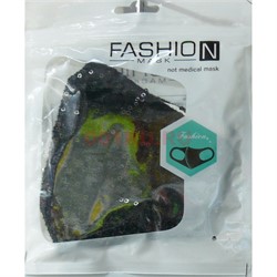 Маска защитная Fashion Mask с пайетками (R-003) расцветки в ассортименте - фото 162910