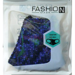 Маска защитная Fashion Mask с пайетками (R-003) расцветки в ассортименте - фото 162913