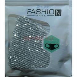 Маска защитная Fashion Mask с пайетками (R-005) расцветки в ассортименте - фото 162926
