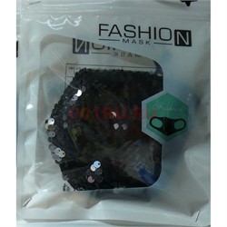 Маска защитная Fashion Mask с пайетками (R-007) расцветки в ассортименте - фото 162939