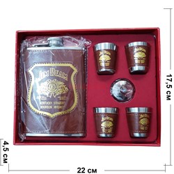 Набор с флягой 8-9 унций «Jim Beam» + 4 стаканчика (D-1708) - фото 163106