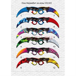 Нож деревянный керамбит из игры CS:GO 20 см - фото 163206