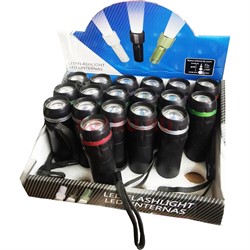 Фонарик LED с зумом на 1 ААА батарейку 24 шт/уп - фото 164258