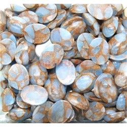 Кабошоны 12x16 овальные из голубой мозаики - фото 165494