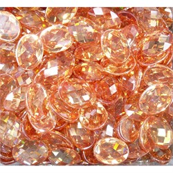 Кабошоны граненые 12x16 из оранжевого стекла - фото 166238