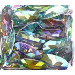 Кабошоны 15x30 овальные граненые из цветного стекла - фото 166300