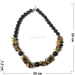 Бусы колье из граната 10 и 12 мм с цитрином - фото 167300