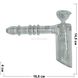 Трубка-бонг стеклянная «ТЭК» 14x16 см - фото 168451