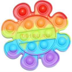 Игрушка пупырка попит антистресс «цветок» радужная - фото 169847