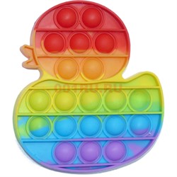 Игрушка пупырка попит антистресс «уточка» радужная - фото 169849
