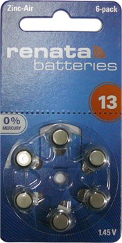 Батарейка 1.45V воздушно-цинковая renata 13 (по 6 шт/уп) - фото 170782