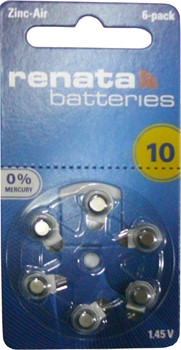 Батарейка 1.45V воздушно-цинковая renata 10 (по 6 шт/уп) - фото 170784