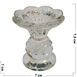 Подсвечник стеклянный «цветок» 7,5 см (XH103-33) - фото 170853