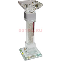 Подсвечник стеклянный «с крошкой» 19 см (10340) - фото 170858