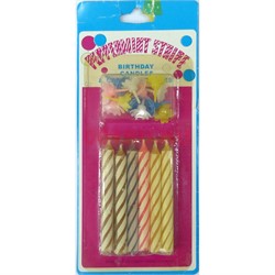 Набор свечей Peppermint Staipe 12 шт/уп 360 наборов/коробка - фото 172352