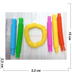 Игрушка антистресс Pop Tube 15 см малая тонкая 60 шт/упаковка - фото 173526