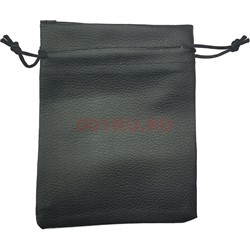 Чехол пакетик из кожзама 13x18 см черный 50 шт/упаковка - фото 177212