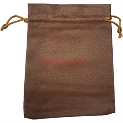 Чехол пакетик из кожзама 13x18 см коричневый 50 шт/упаковка - фото 177216