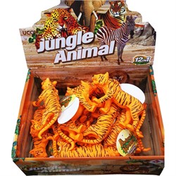 Игрушка пластиковая мягкая Тигр Jungle Animal 12 шт/упаковка - фото 177920