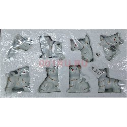 Набор с тиграми 8 штук (KL-3547) из белого фарфора - фото 178429