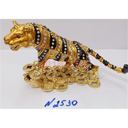 Тигр желтый Шкатулка со стразами (2530) из металла символ 2022 года - фото 178557