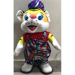 Тигр музыкальный в юбке (8577) поющий 22 см высота символ 2022 года - фото 178922
