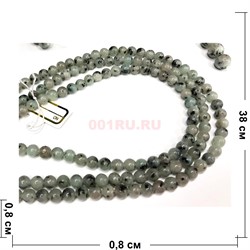 Нитка бусин 8 мм из киви кварца 38 см - фото 179550