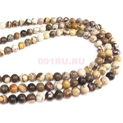 Нитка бусин 10 мм из кофейной яшмы 38 см - фото 179559