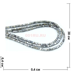 Нитка бусин кубик из яшмы 38 см - фото 179870