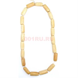 Бусы из кости 2x0,5 см цилиндрические 45 см - фото 180091