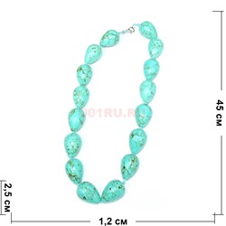 Бусы капля 25x15 мм из голубой бирюзы 45 см - фото 180699