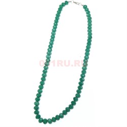 Бусы 5x10 мм приплюснутые из зеленой шпинели 45 см - фото 180750