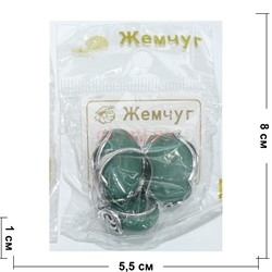 Набор 2-в-1 сережки и кольцо (Г-115) из нефрита - фото 181691