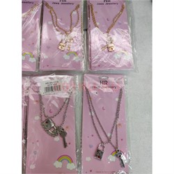 Цепочкая двойная (BS-1718) замок и ключик Love 12 пар/уп - фото 182400