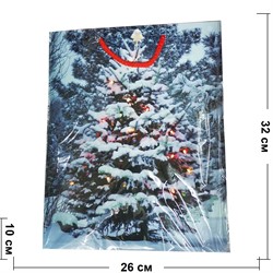 Пакеты подарочные 26x32x10 см с блестками плотные новогодние 12 шт/уп - фото 182570