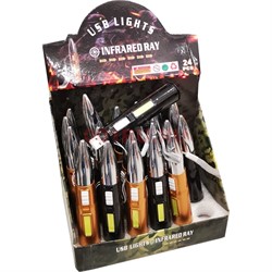 Фонарик "пуля" светодиодный с USB зарядкой 24 шт/блок - фото 183498