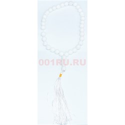Четки мусульманские 33 бусины из белой (CK-870) пластмассы 30 см - фото 183816