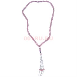 Четки мусульманские (CK-195A) из стекла фиолетовые 33 см - фото 183940