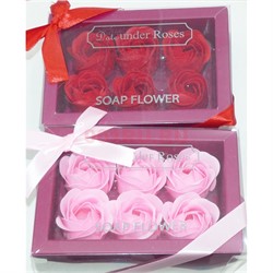 Мыло Розы Soap flowers цветы в ассортименте 6 шт/уп - фото 184749