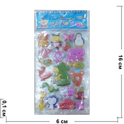 Наклейки-стикеры (X88-015) Животные 12 шт/уп - фото 185566