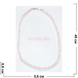 Бусы (размер бусины 0,1x0,6x0,6) из розового кварца 40 см - фото 186296