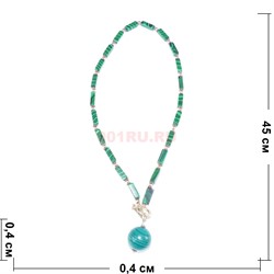 Бусы (размер бусины 1,1x0,4x0,4 см) из малахита 45 см - фото 186302
