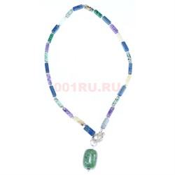 Бусы (размер бусины 1,1x0,4x0,4 см) микс с жемчугом 45 см - фото 186311